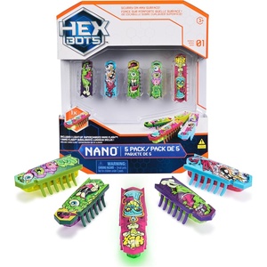 image:imageHEX BOTS Nano 5Pack with Bonus Flashing Nano Mini Robot Toy Set